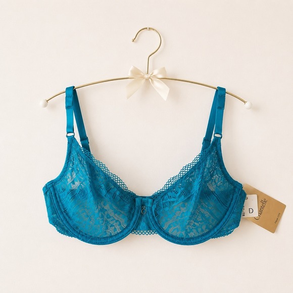Chantelle Other - Chantelle Turquoise Blue Lace Unlined Underwire Bra 32D NWT 2141/JX